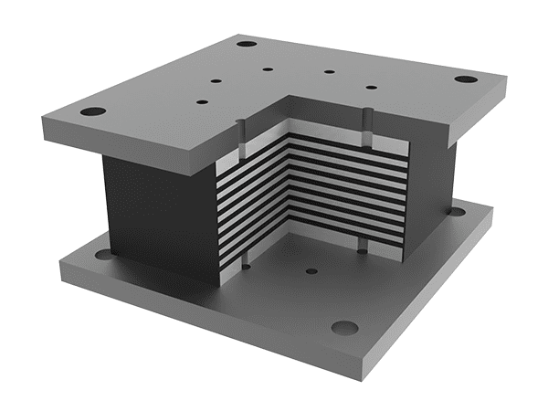 Rectangular high damping rubber bearing