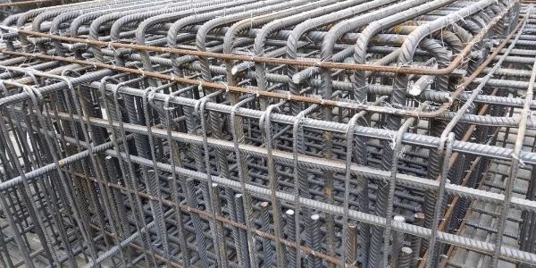 Lower pier steel bar binding